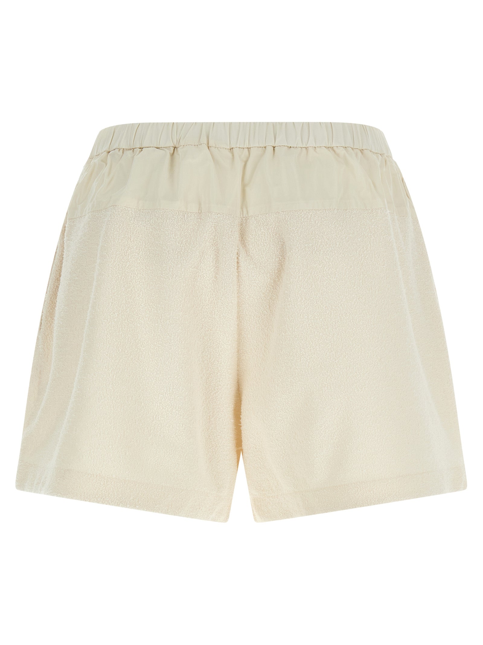 White Polyester Bermuda Shorts
