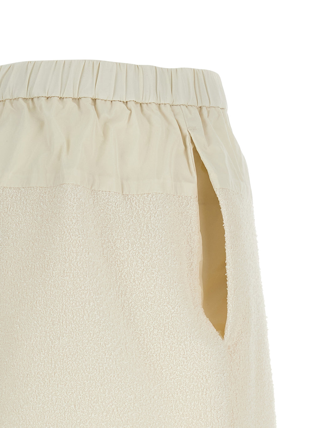White Polyester Bermuda Shorts