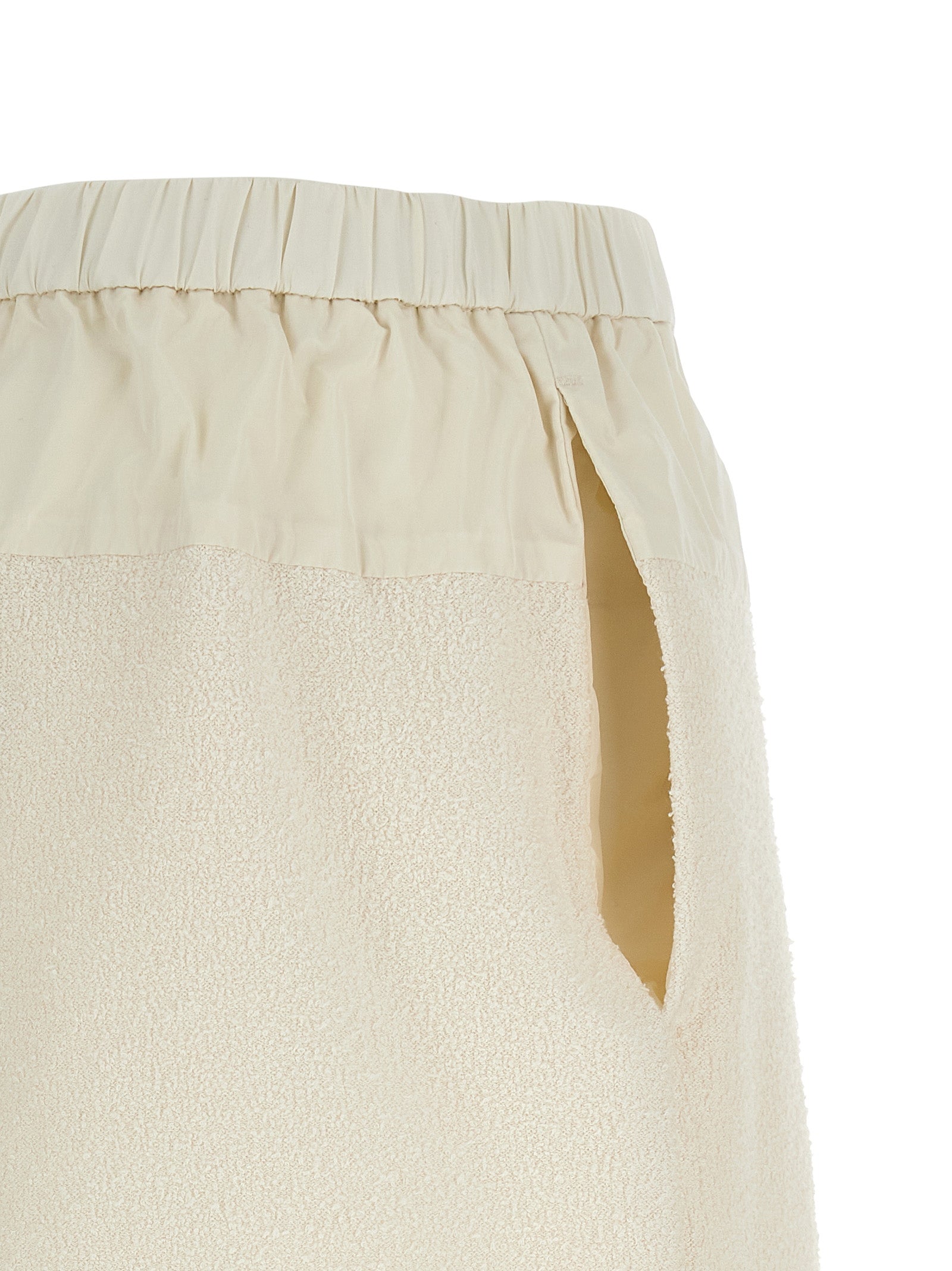 White Polyester Bermuda Shorts
