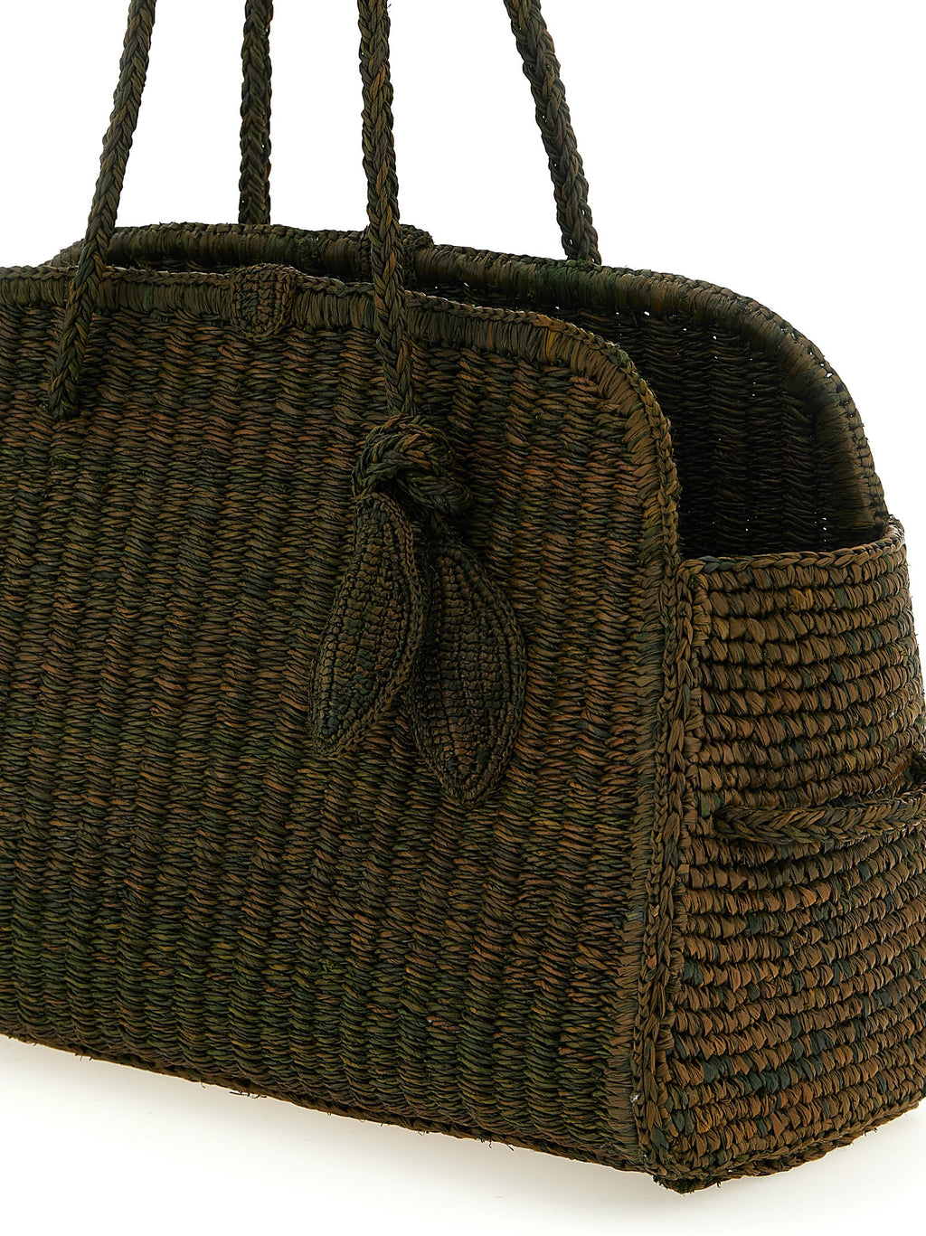 Bicolor Raffia Tote Bag