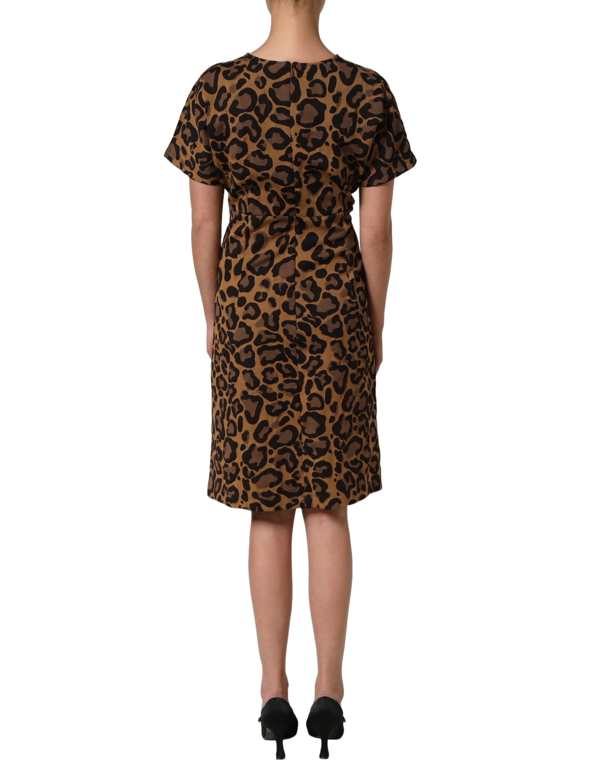 Brown LeopardPrint Flared A-line Mini Dress