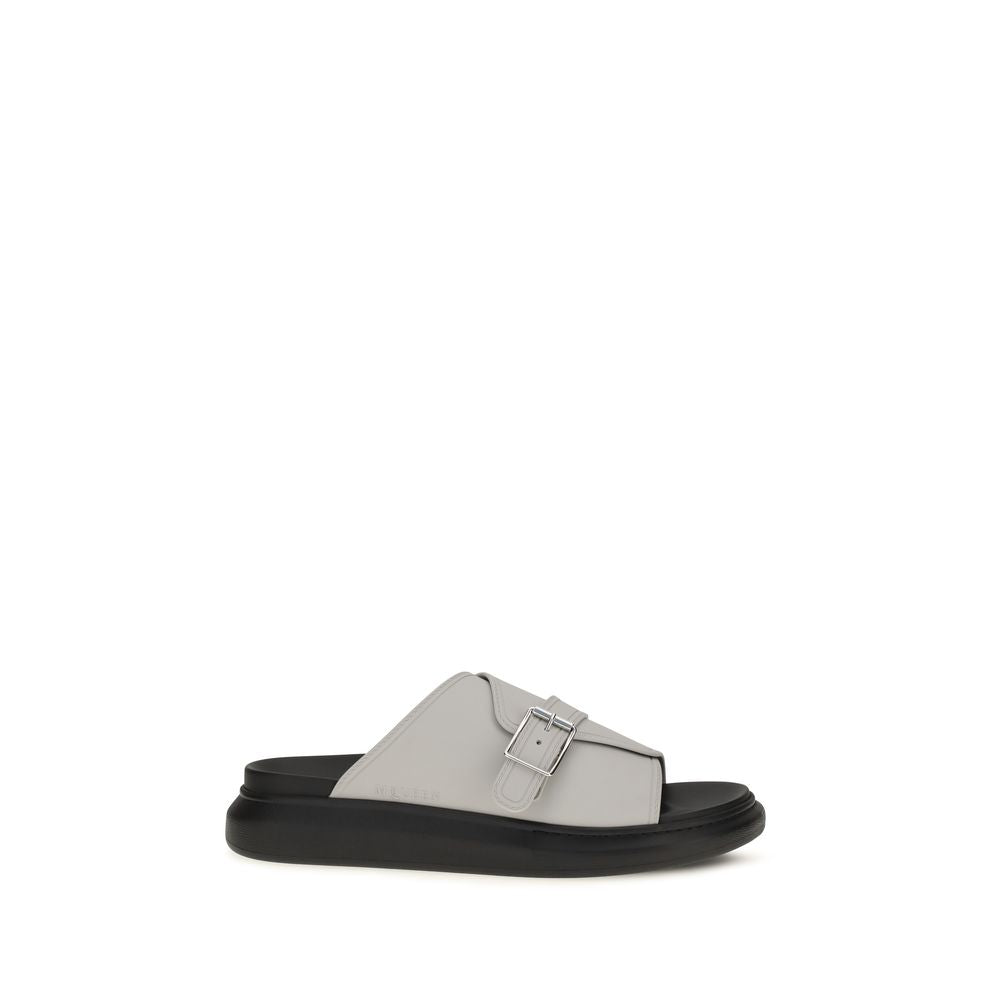 Gray Calf Leather Bos Taurus Platform Sandals