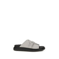 Gray Calf Leather Bos Taurus Platform Sandals