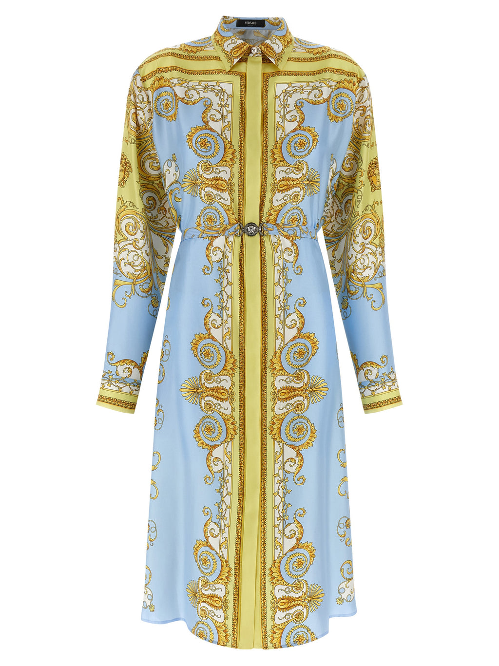 Blue Silk Midi Dress