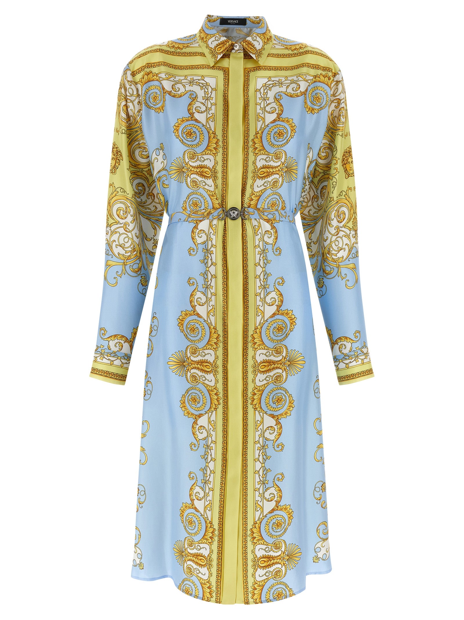 Blue Silk Midi Dress