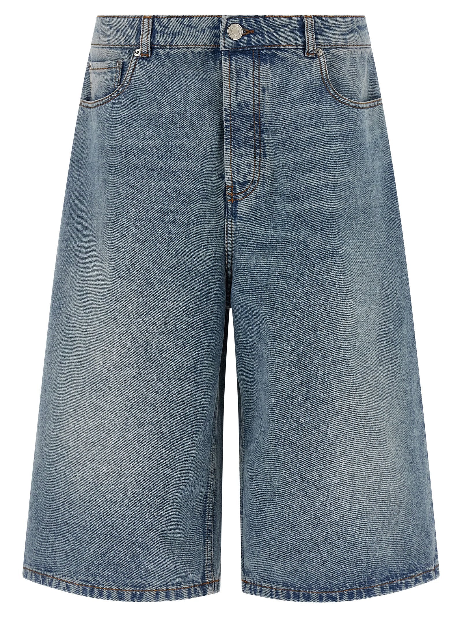 Blue Cotton Bermuda Shorts