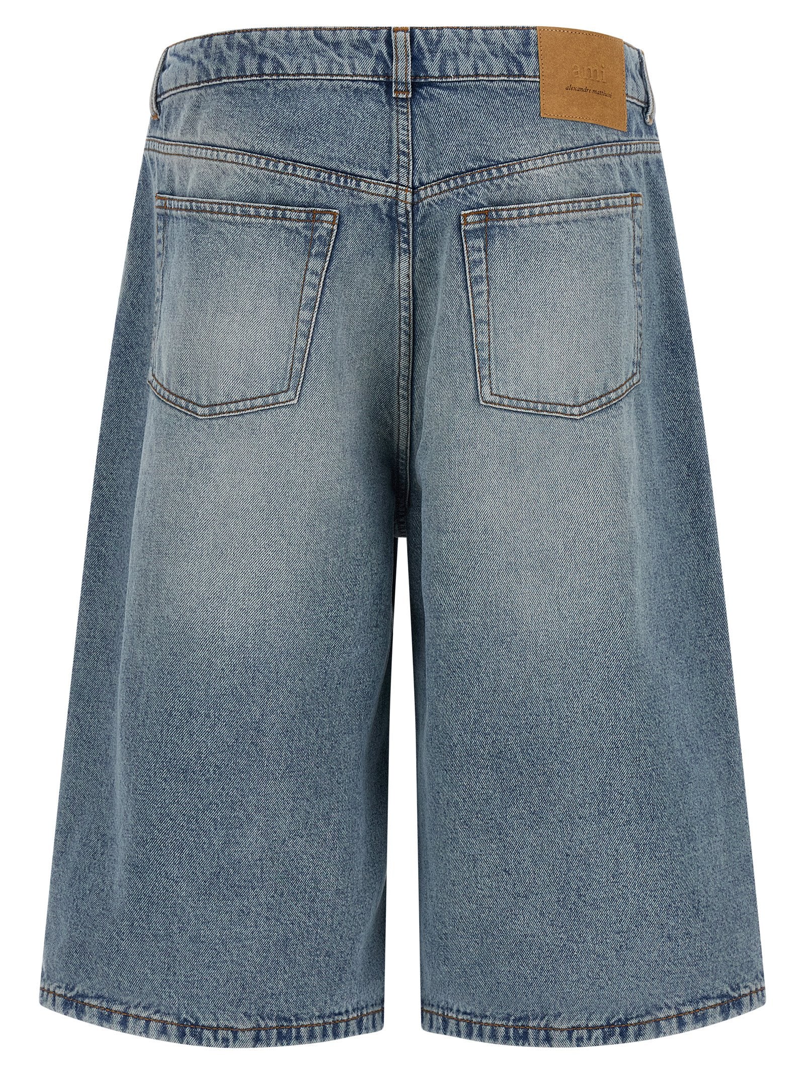 Blue Cotton Bermuda Shorts