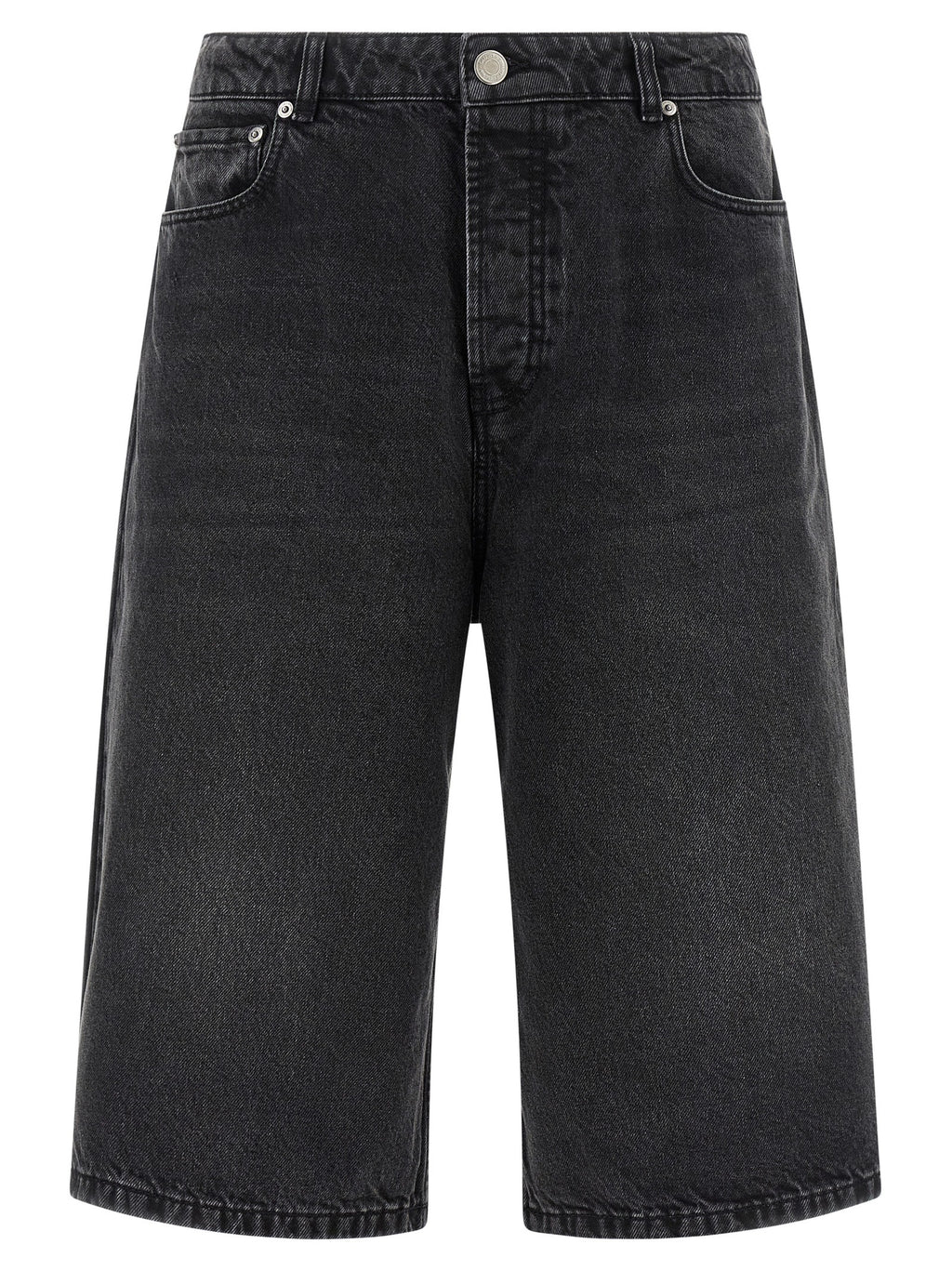 Black Cotton Bermuda Shorts