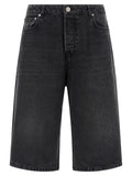 Black Cotton Bermuda Shorts