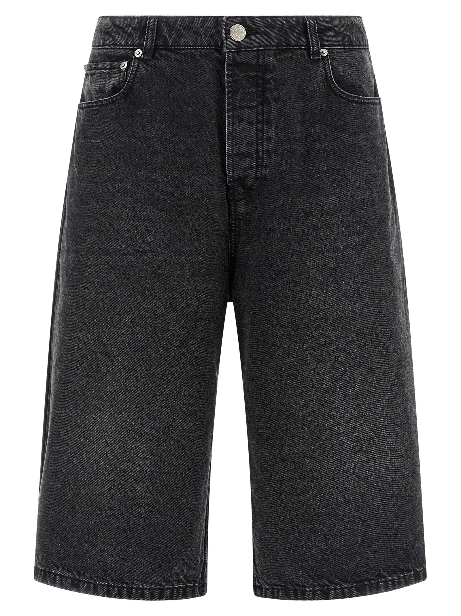 Black Cotton Bermuda Shorts