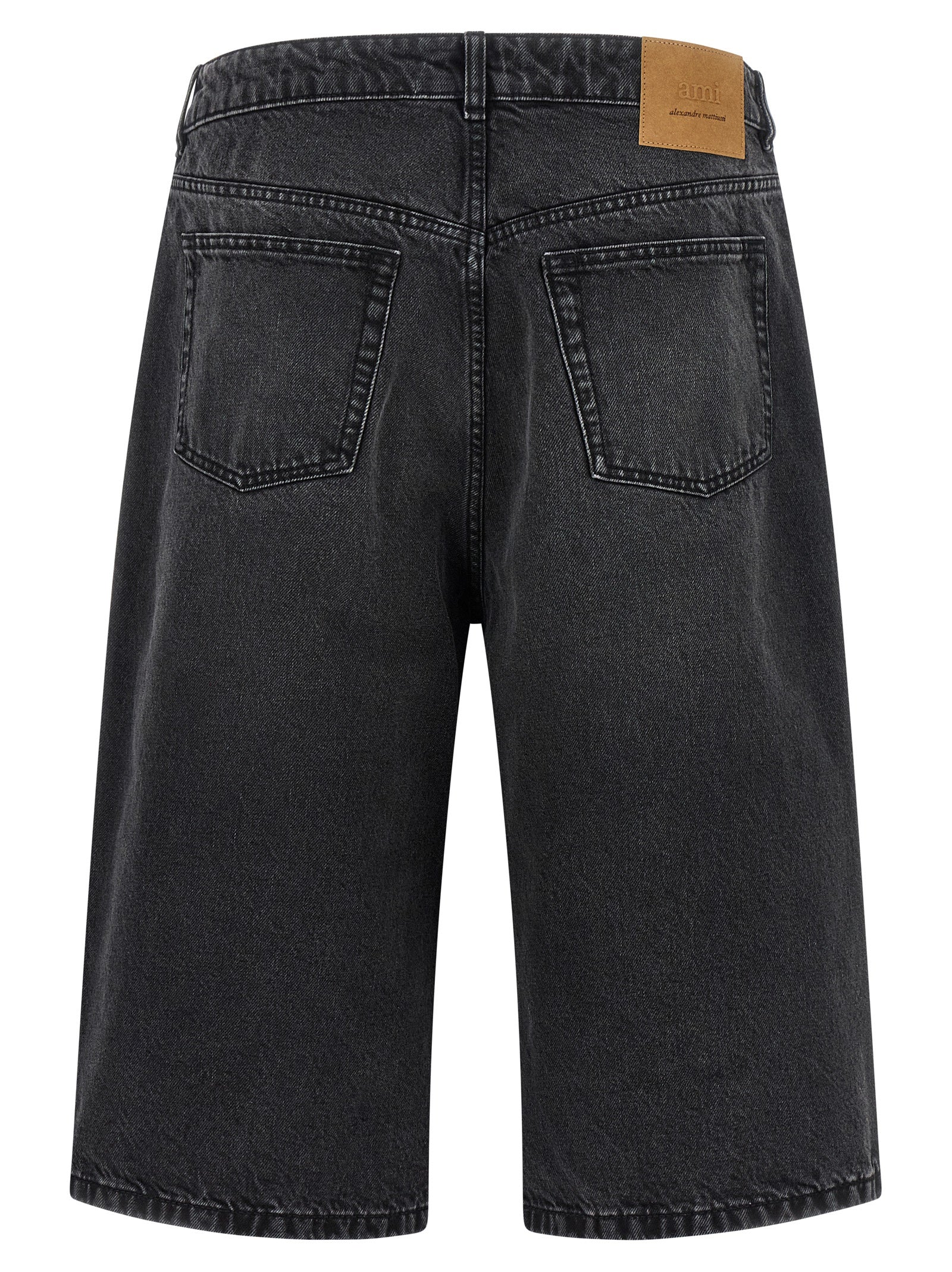 Black Cotton Bermuda Shorts
