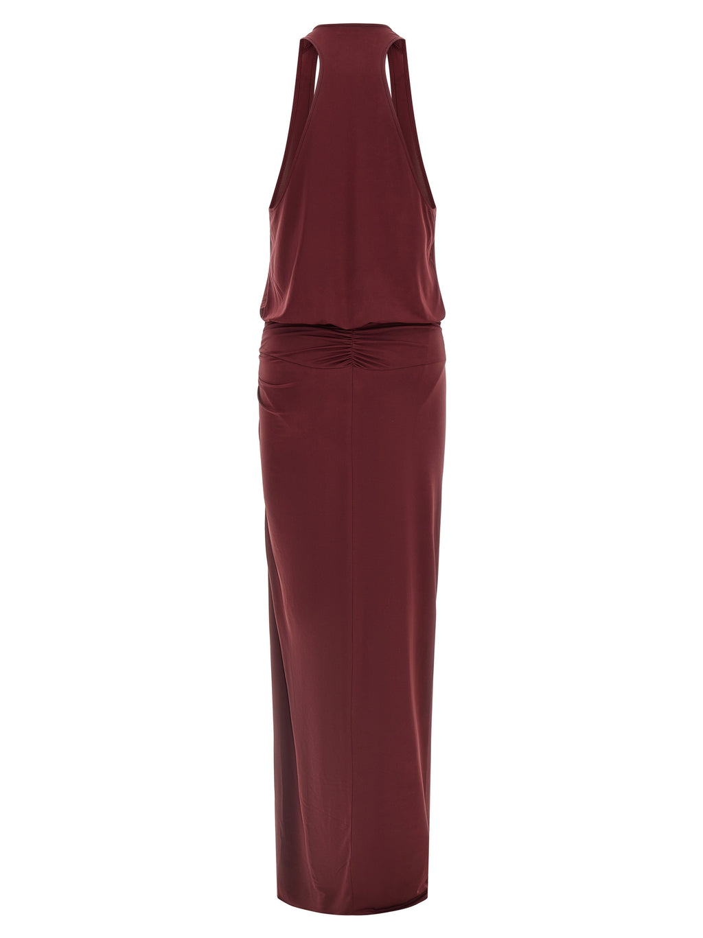 Bordeaux Polyester Long Dress