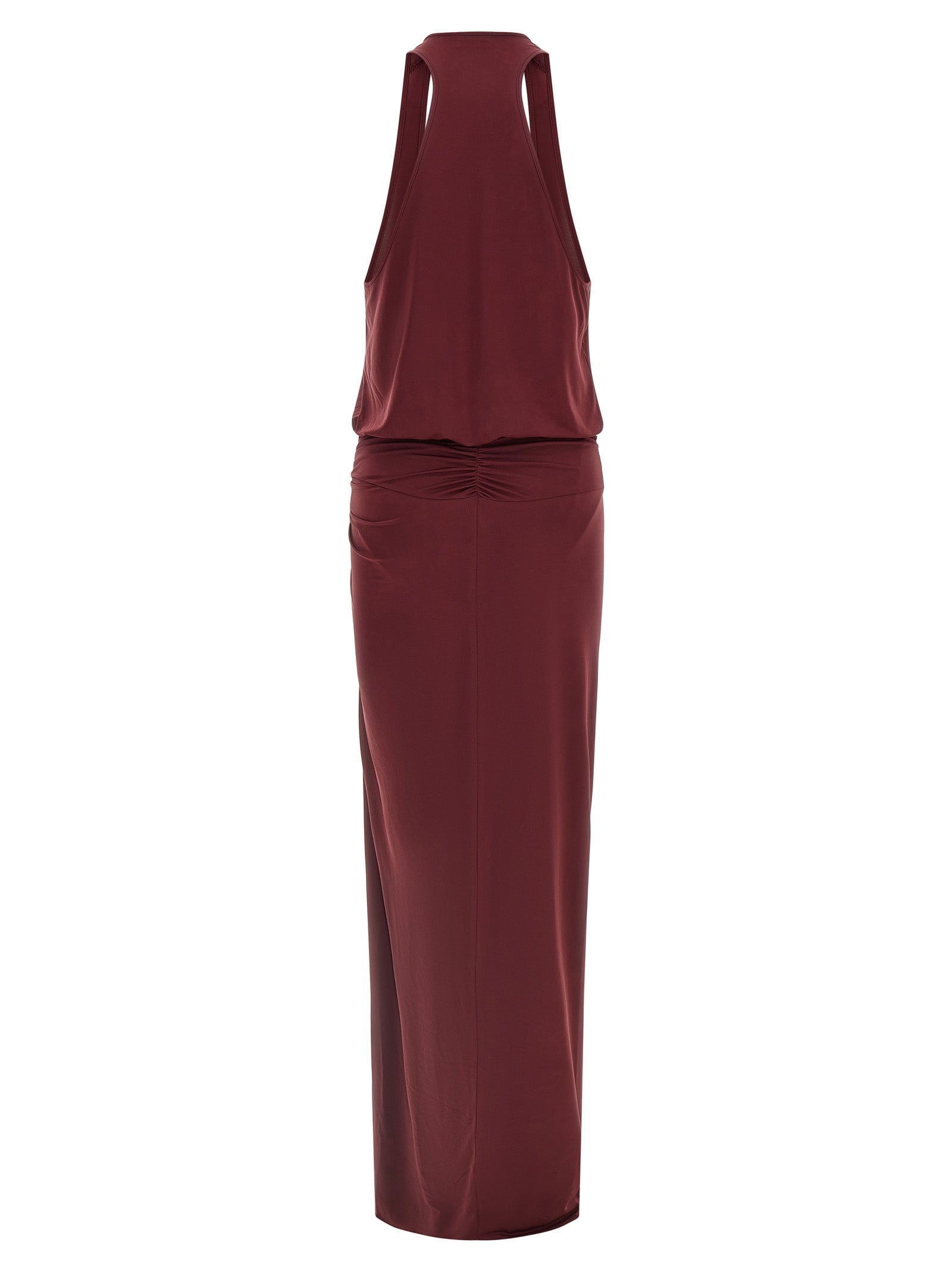 Bordeaux Polyester Long Dress