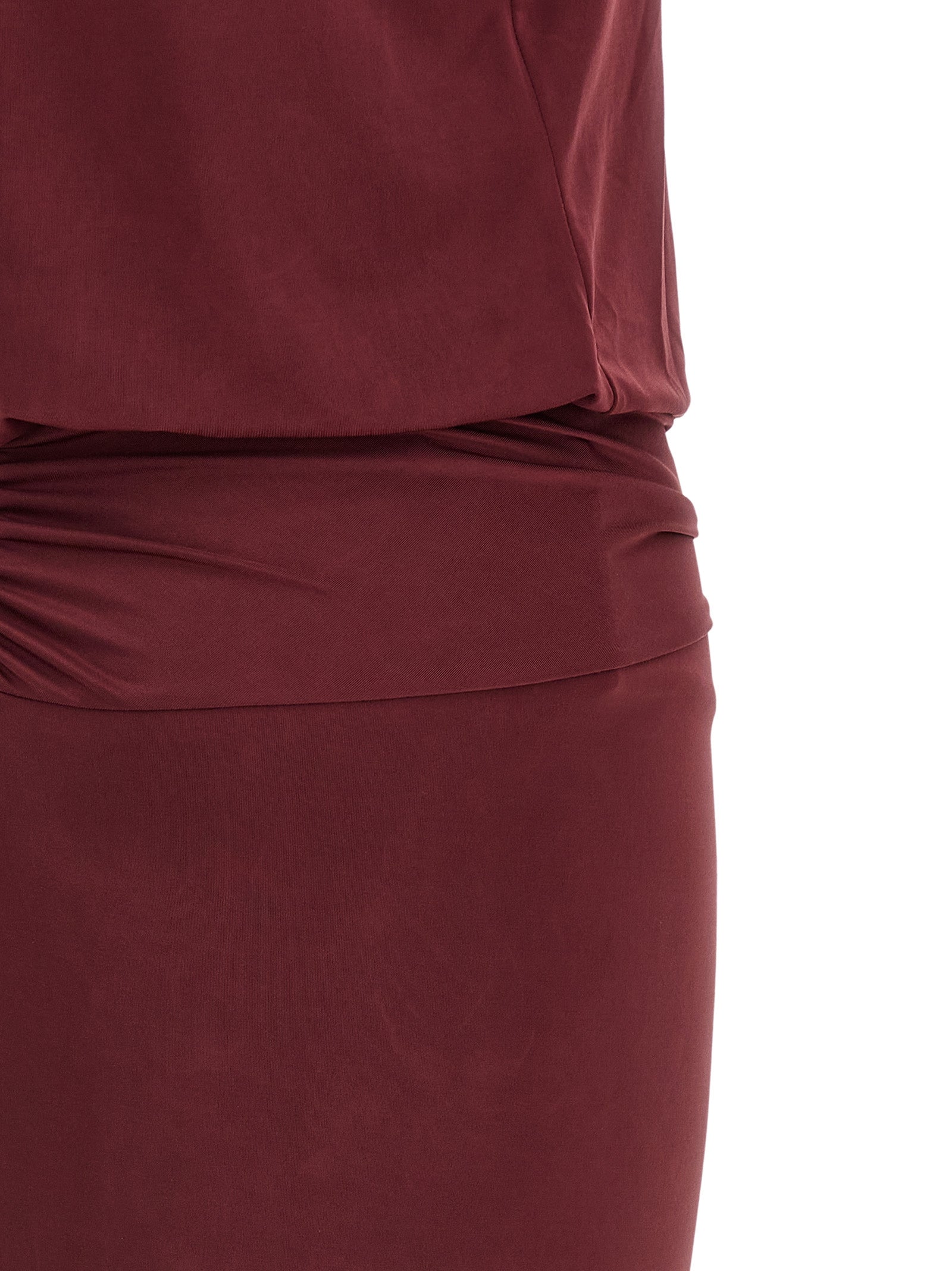 Bordeaux Polyester Long Dress
