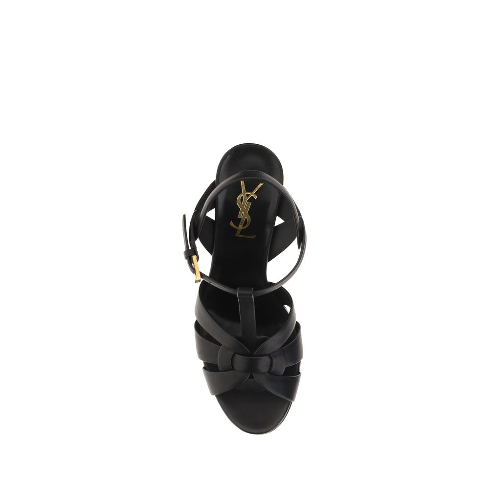 Black Calf Leather Bos Taurus Platform Sandals