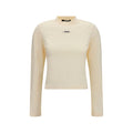 Beige Cotton Long Sleeve T-Shirt