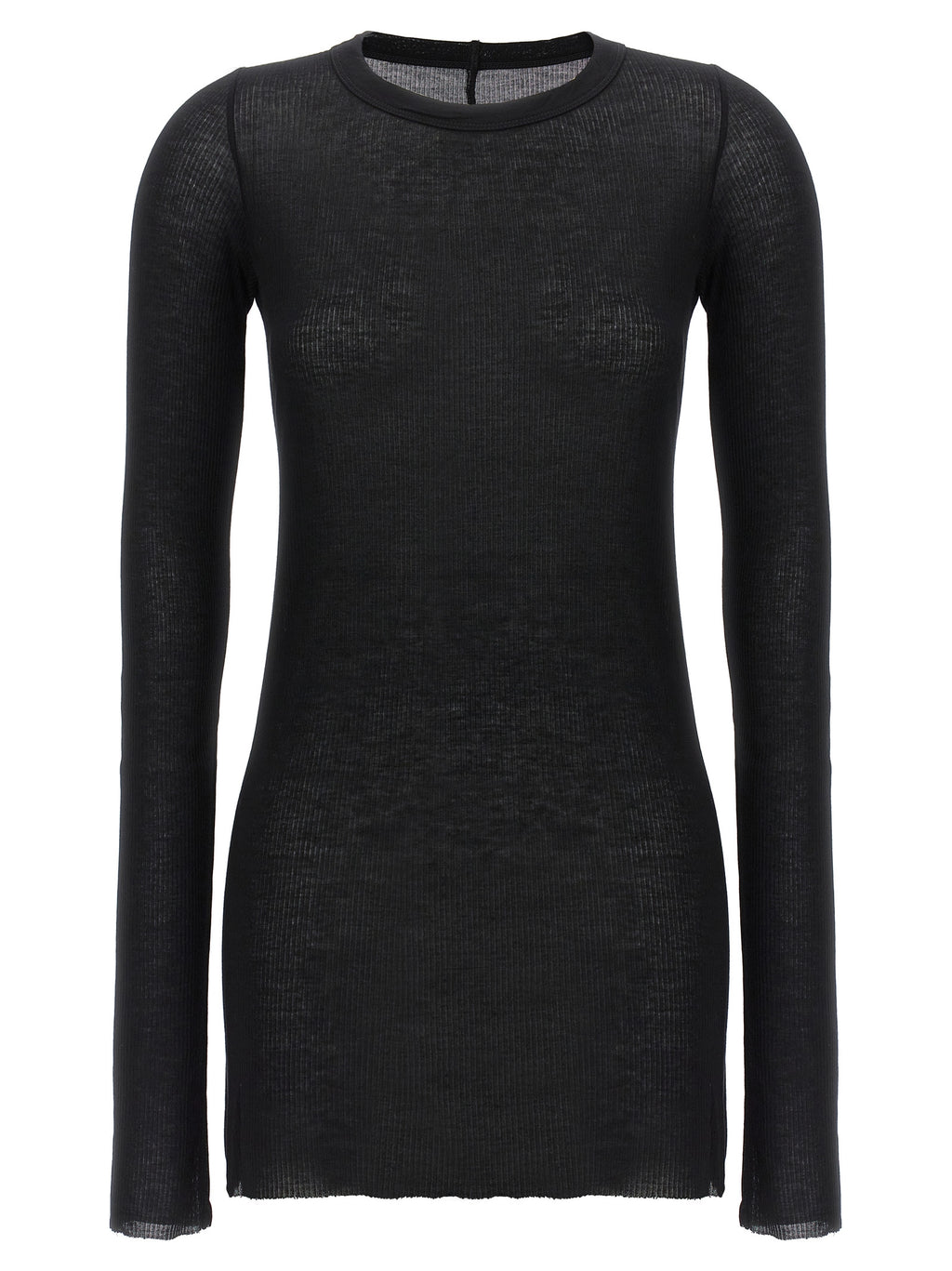 Black Viscose Long Sleeve T-Shirt