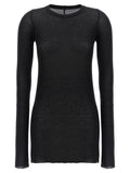 Black Viscose Long Sleeve T-Shirt