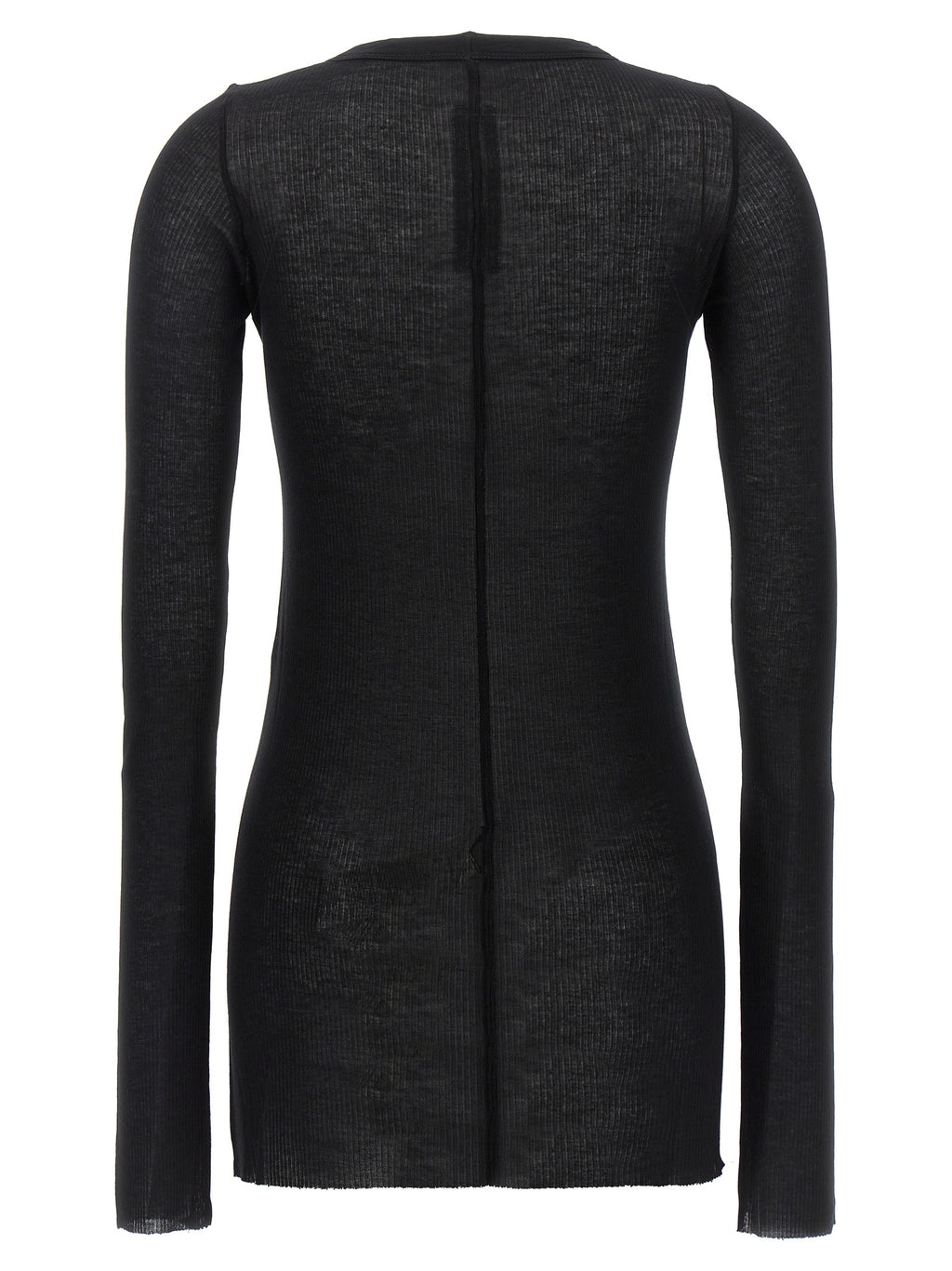 Black Viscose Long Sleeve T-Shirt