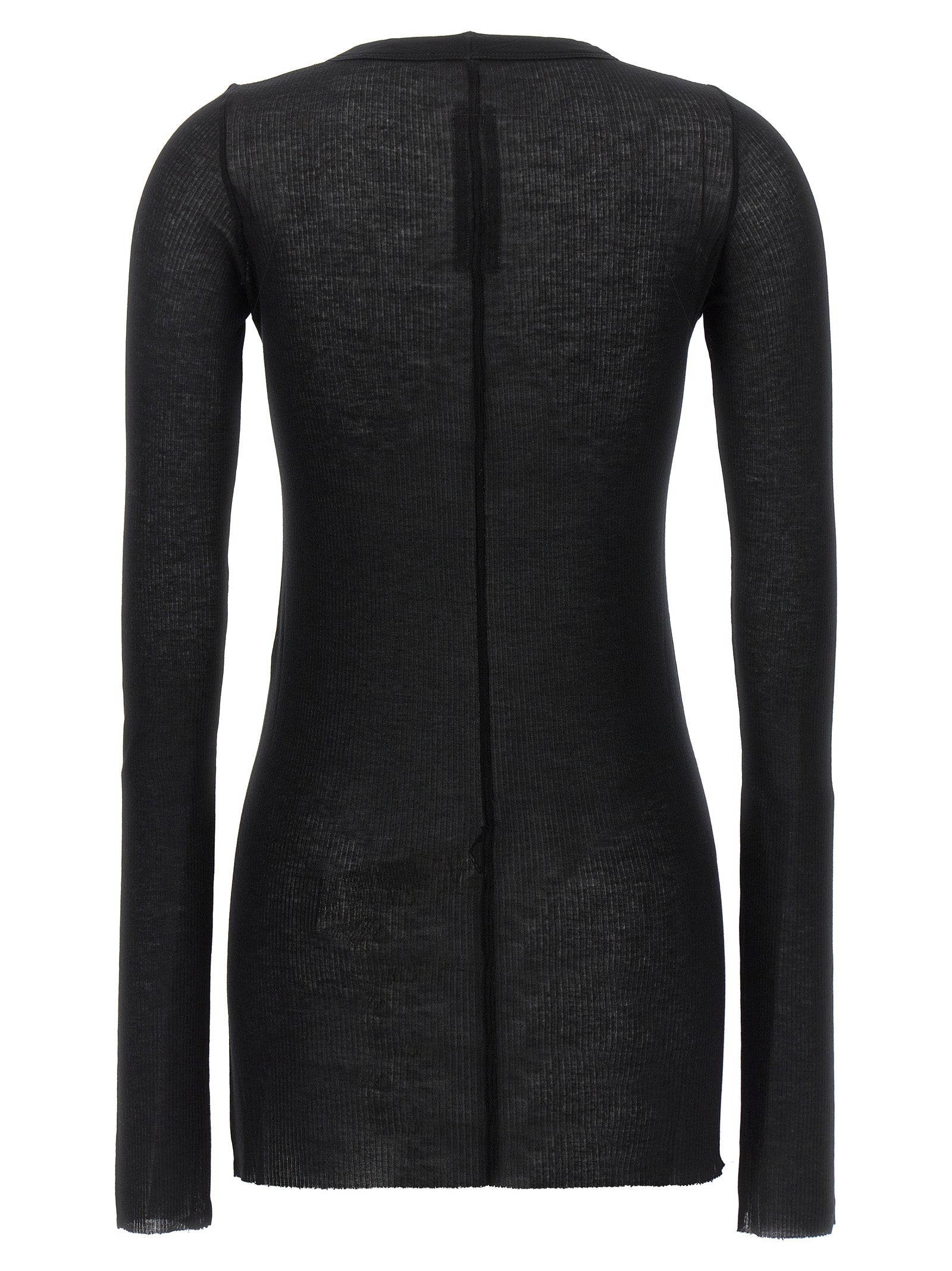 Black Viscose Long Sleeve T-Shirt