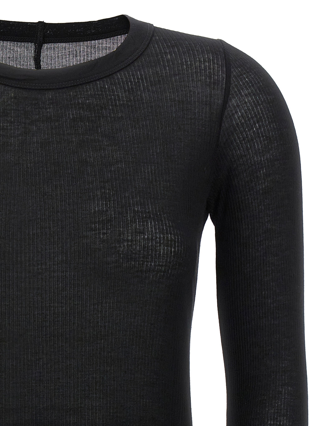 Black Viscose Long Sleeve T-Shirt