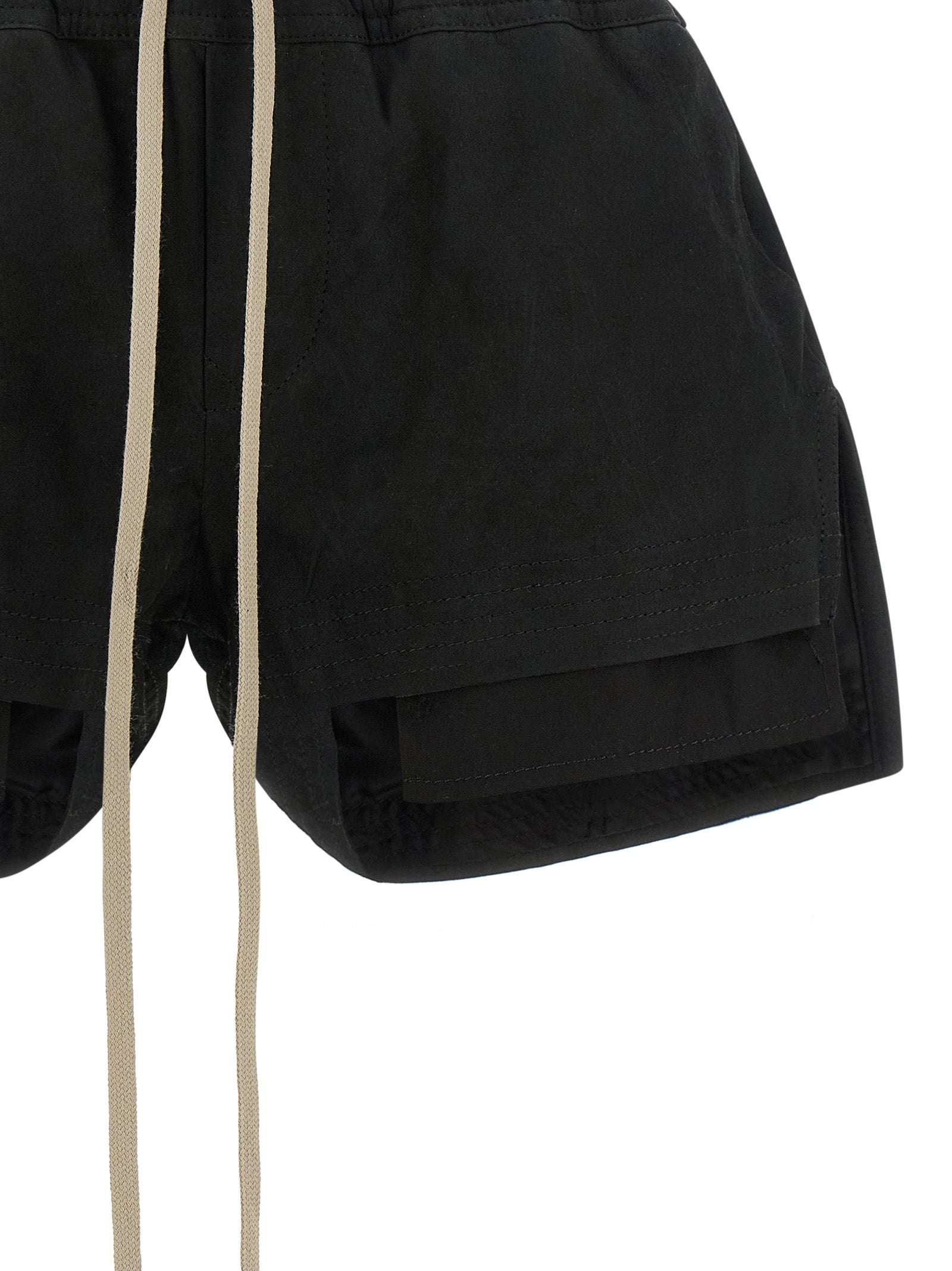 Black Lamb Leather Bermuda Shorts