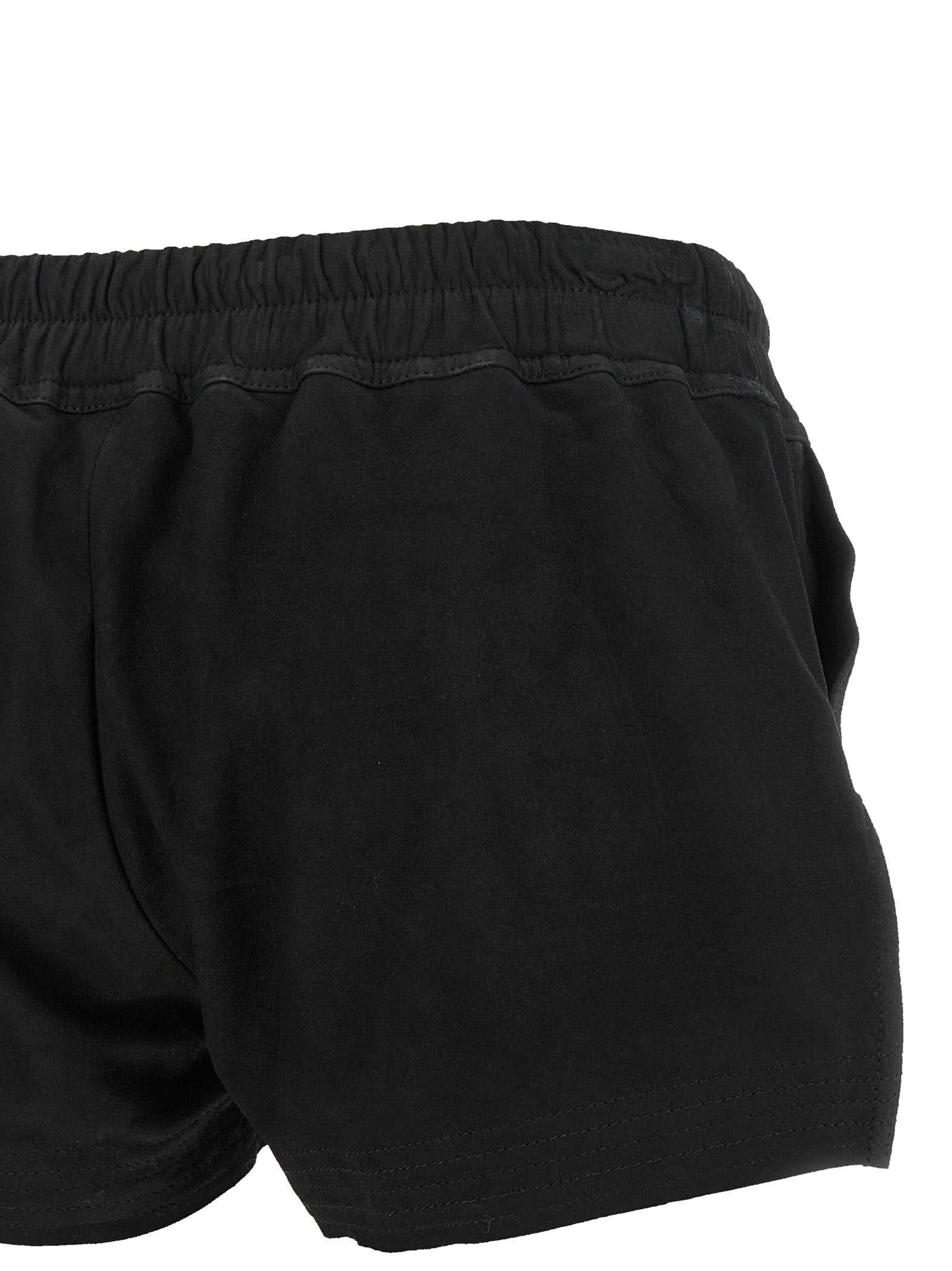 Black Lamb Leather Bermuda Shorts