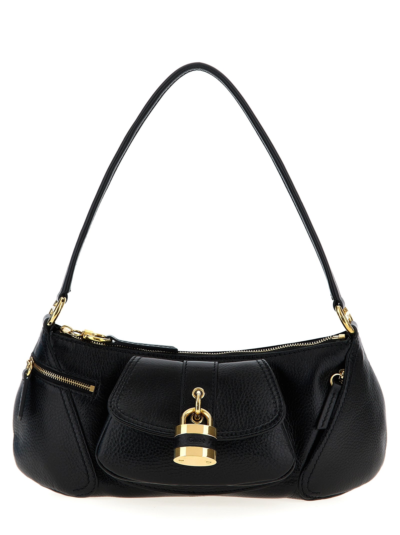 Black Calfskin Shoulder Bag