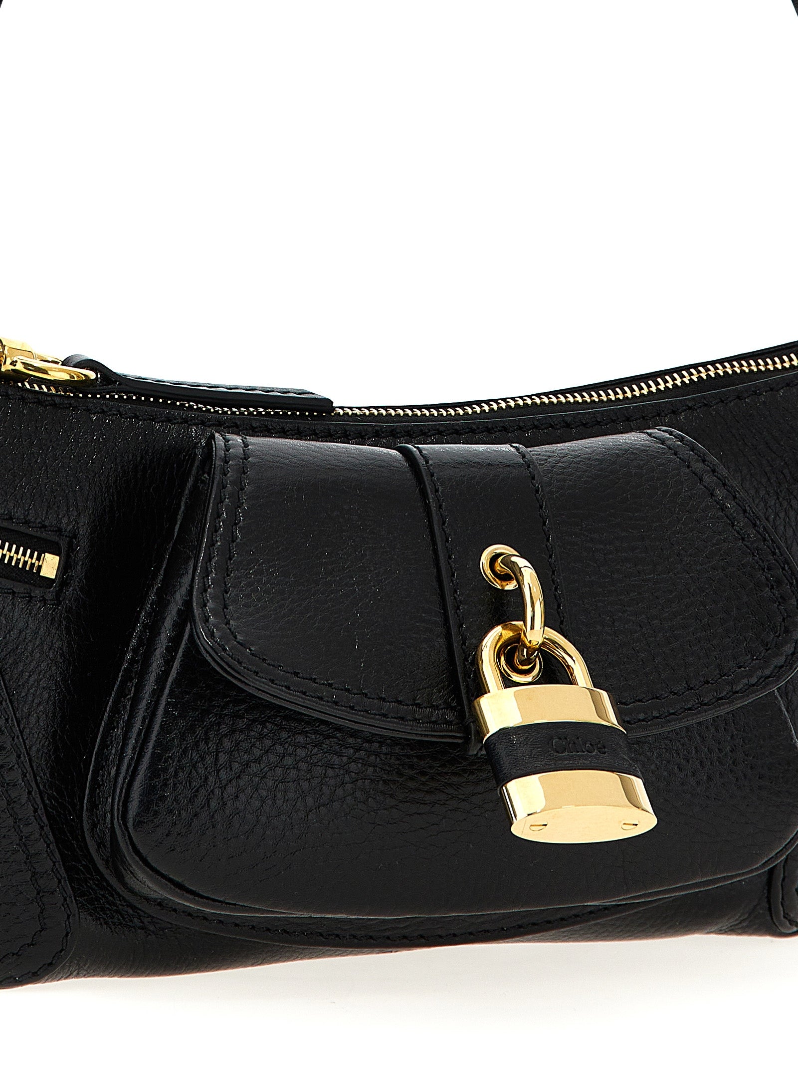 Black Calfskin Shoulder Bag