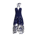 Blue Cotton Casual Dress