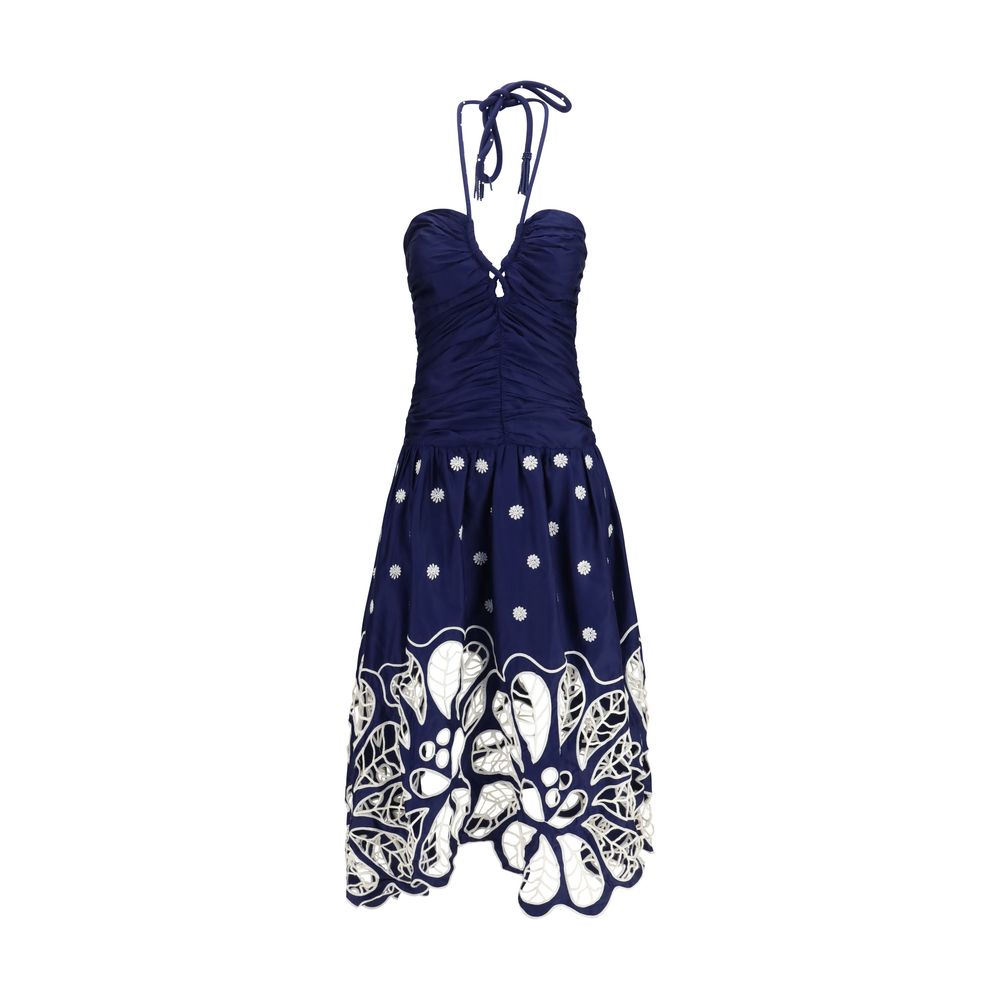 Blue Cotton Casual Dress