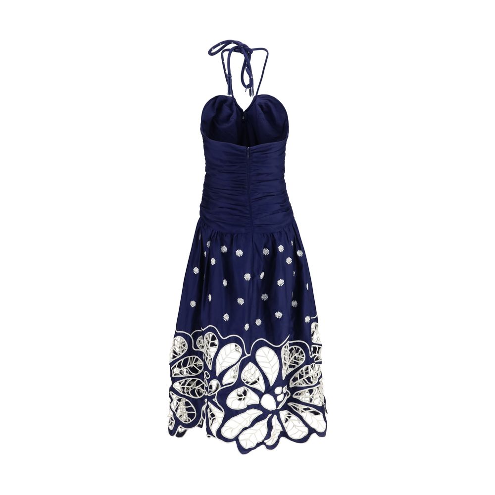 Blue Cotton Casual Dress