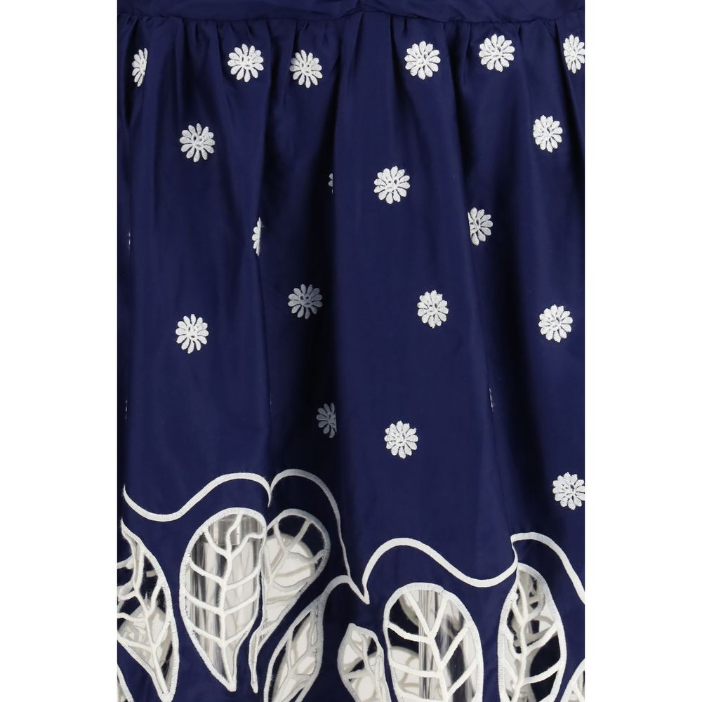 Blue Cotton Casual Dress