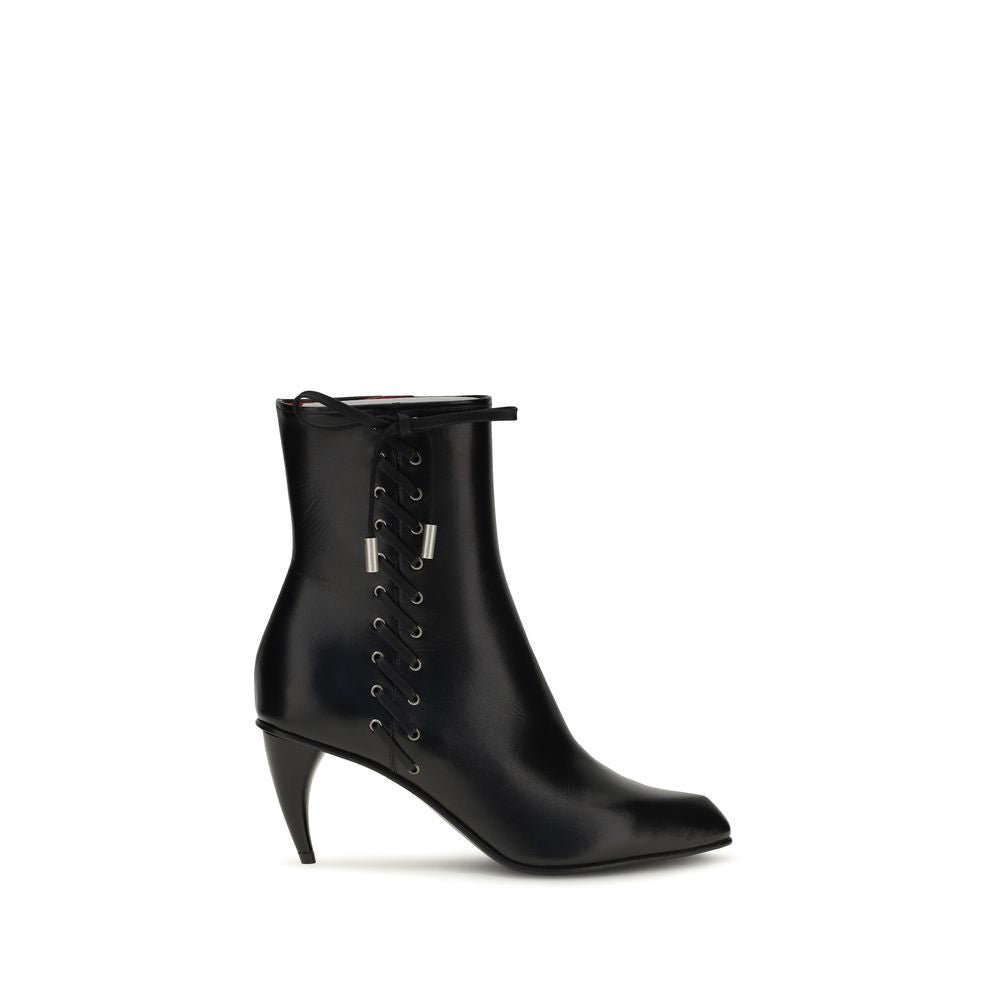 Black Calf Leather Bos Taurus Lace-Up Boots