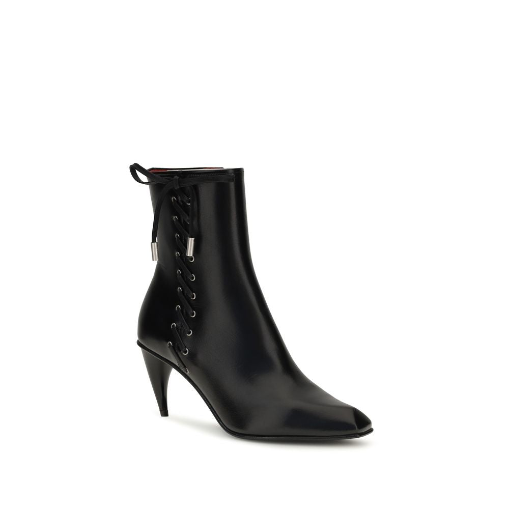 Black Calf Leather Bos Taurus Lace-Up Boots