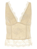 Beige Linen Tank Tops