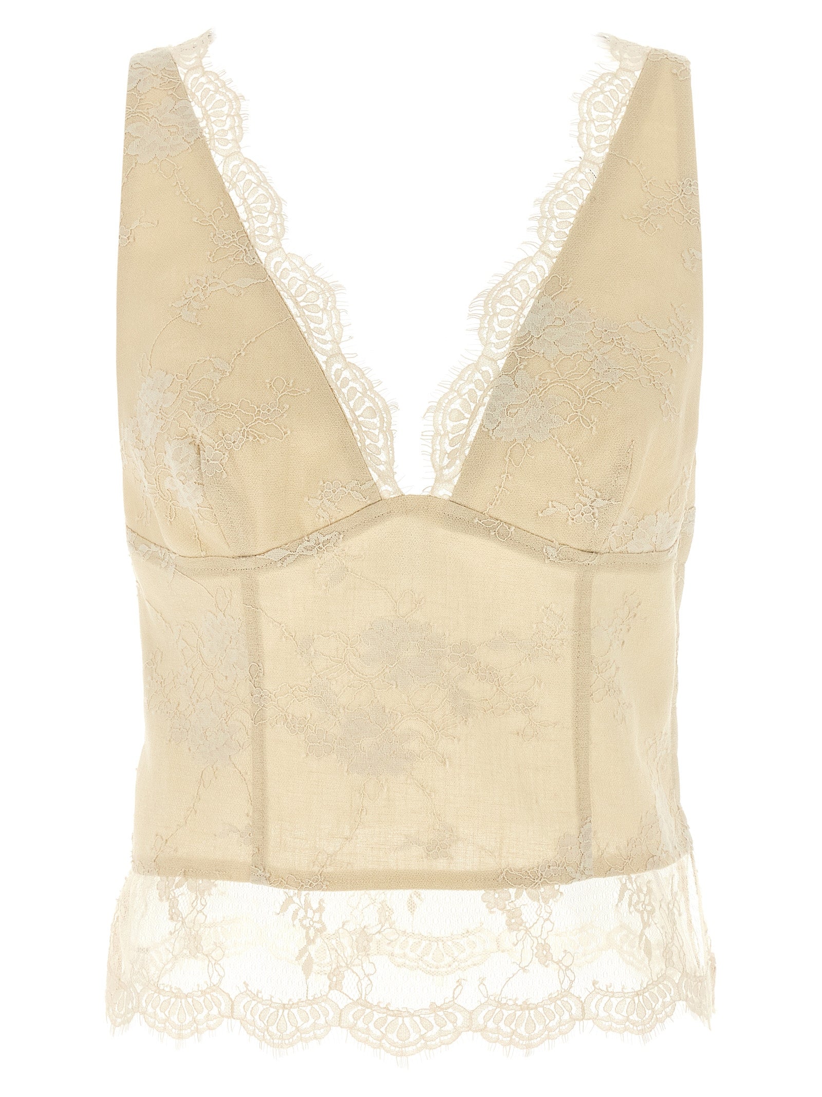 Beige Linen Tank Tops