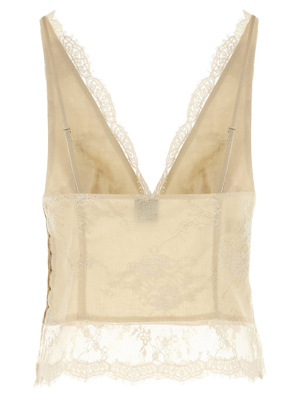Beige Linen Tank Tops