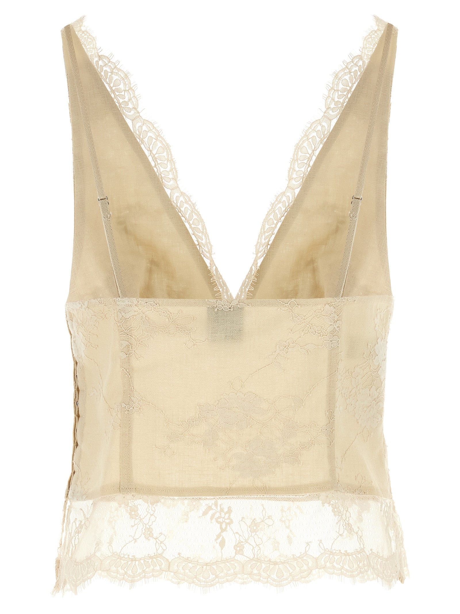 Beige Linen Tank Tops