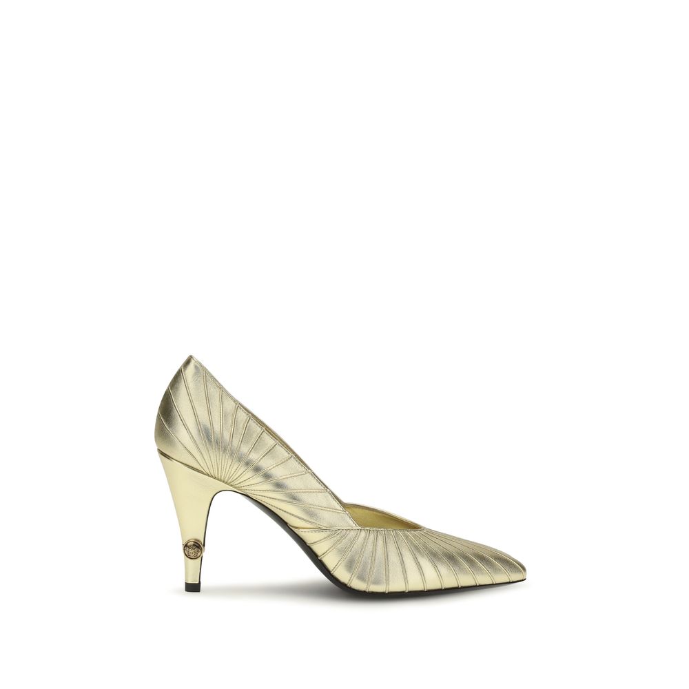 Gold Calf Leather Bos Taurus High Heel Pumps