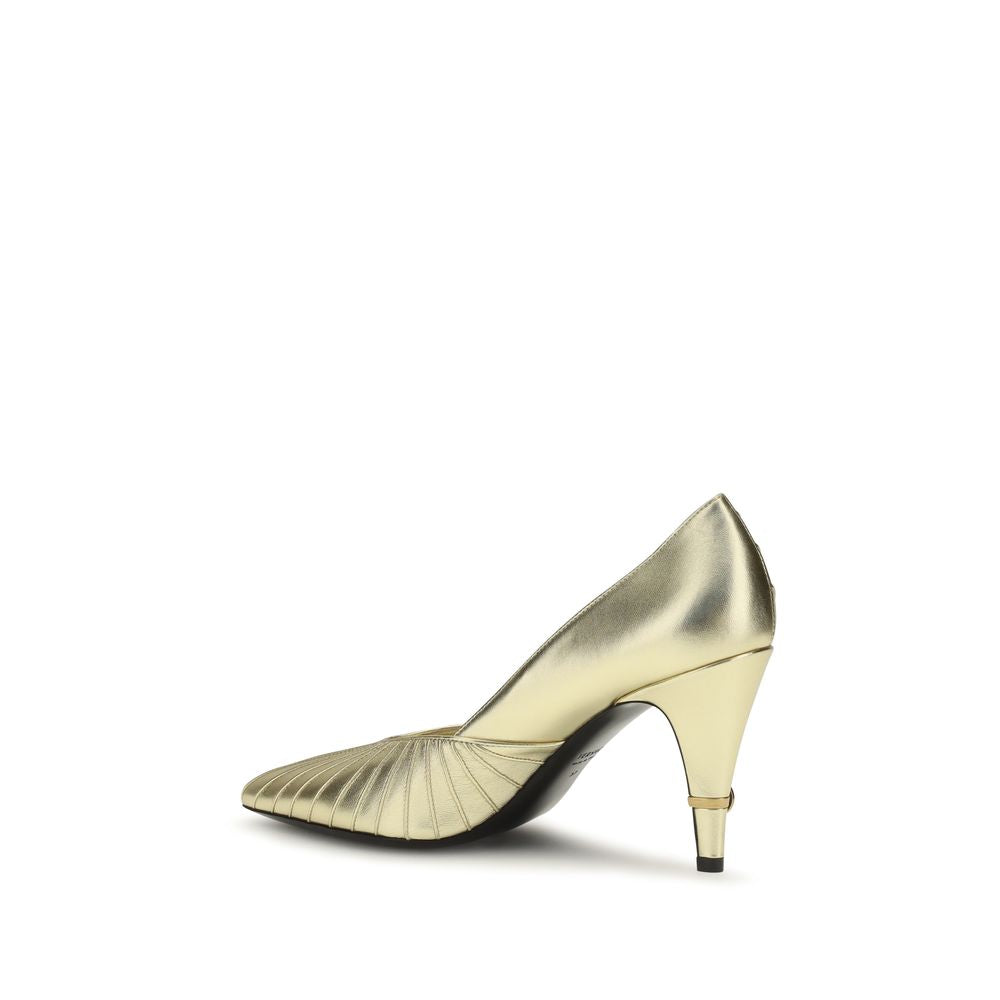 Gold Calf Leather Bos Taurus High Heel Pumps