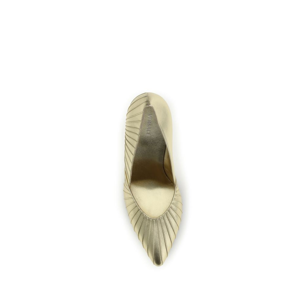 Gold Calf Leather Bos Taurus High Heel Pumps