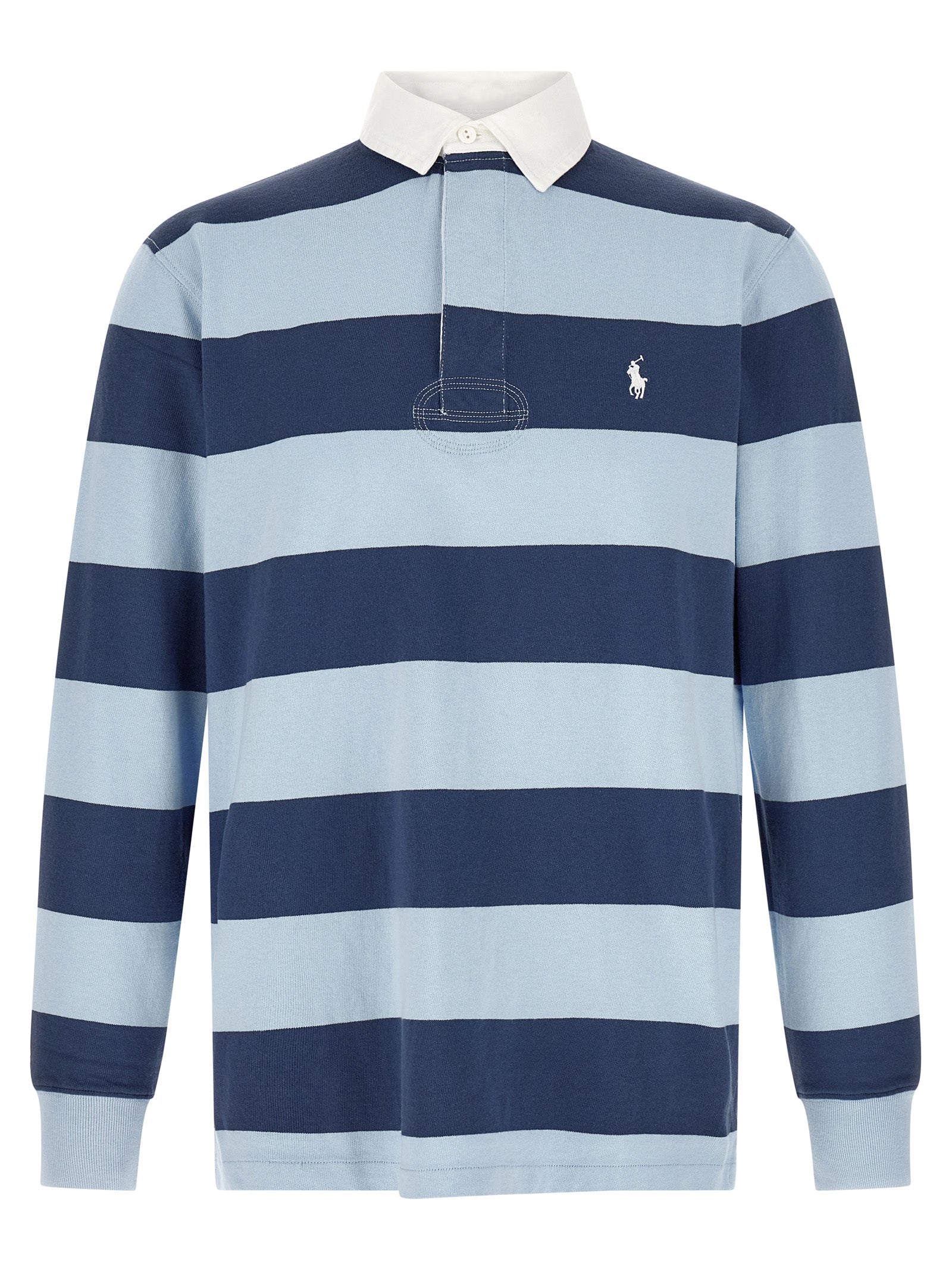 Blue Cotton Polo Shirt