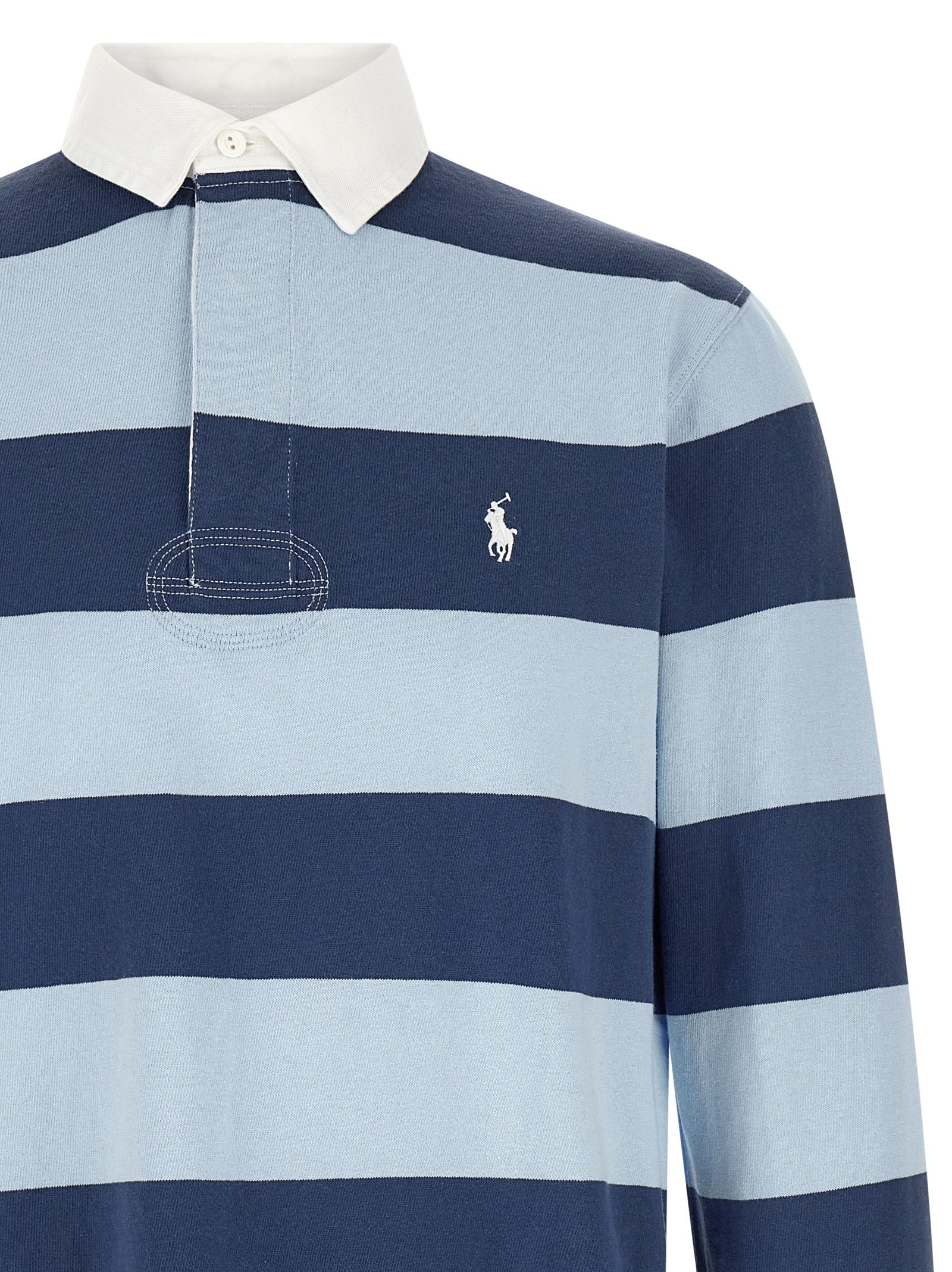Blue Cotton Polo Shirt