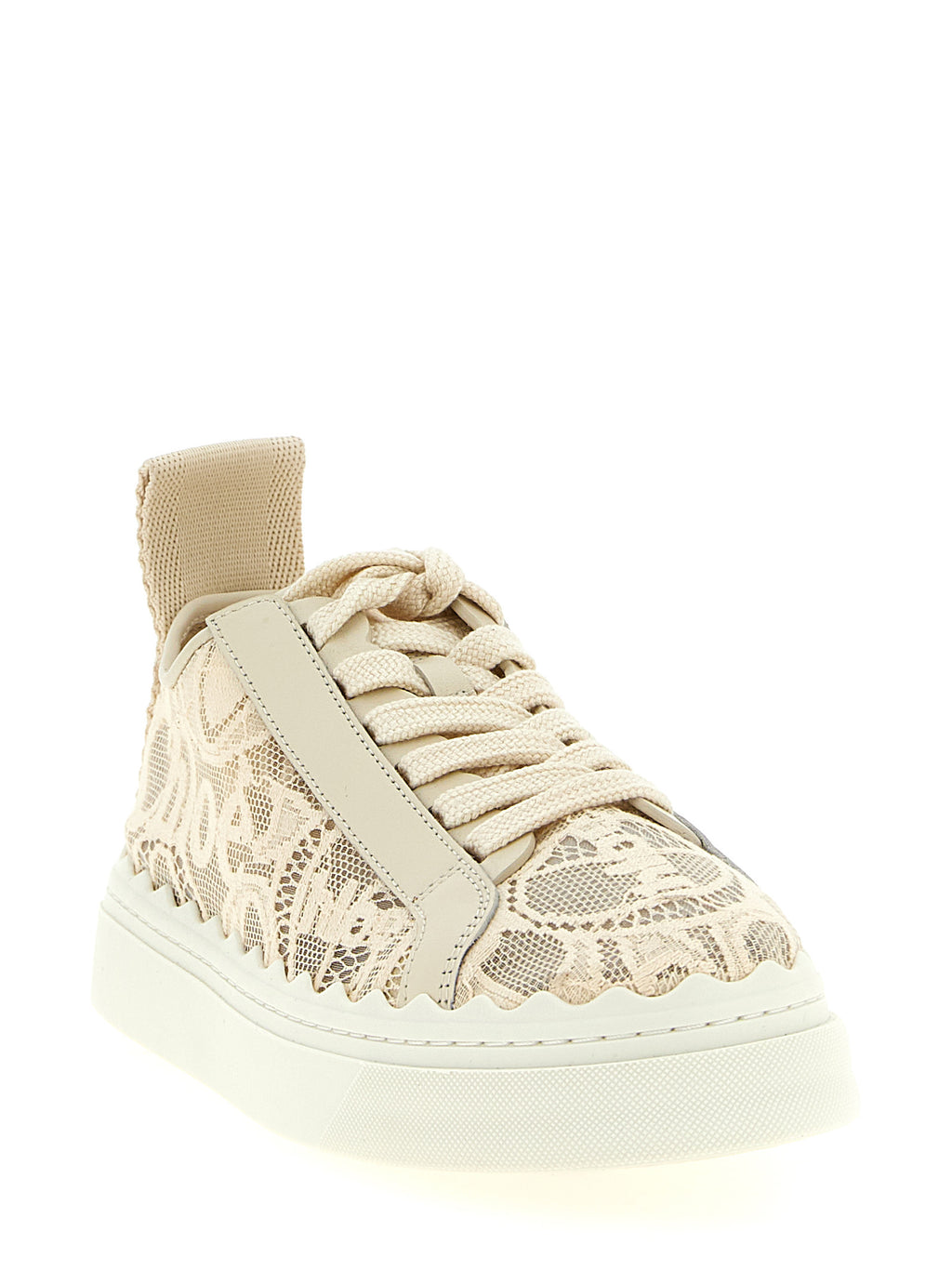 Beige Polyamide Low Top Sneakers