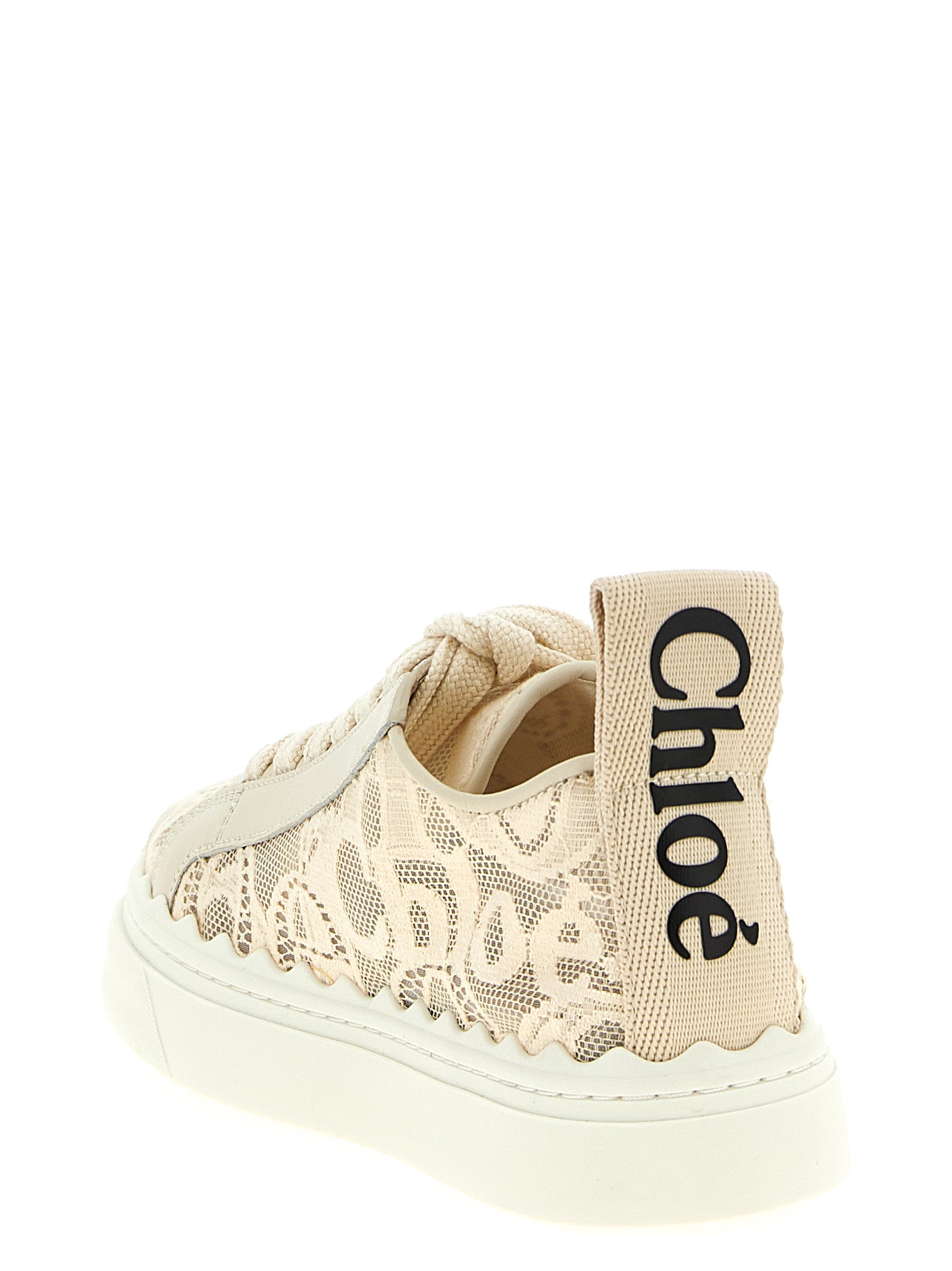 Beige Polyamide Low Top Sneakers