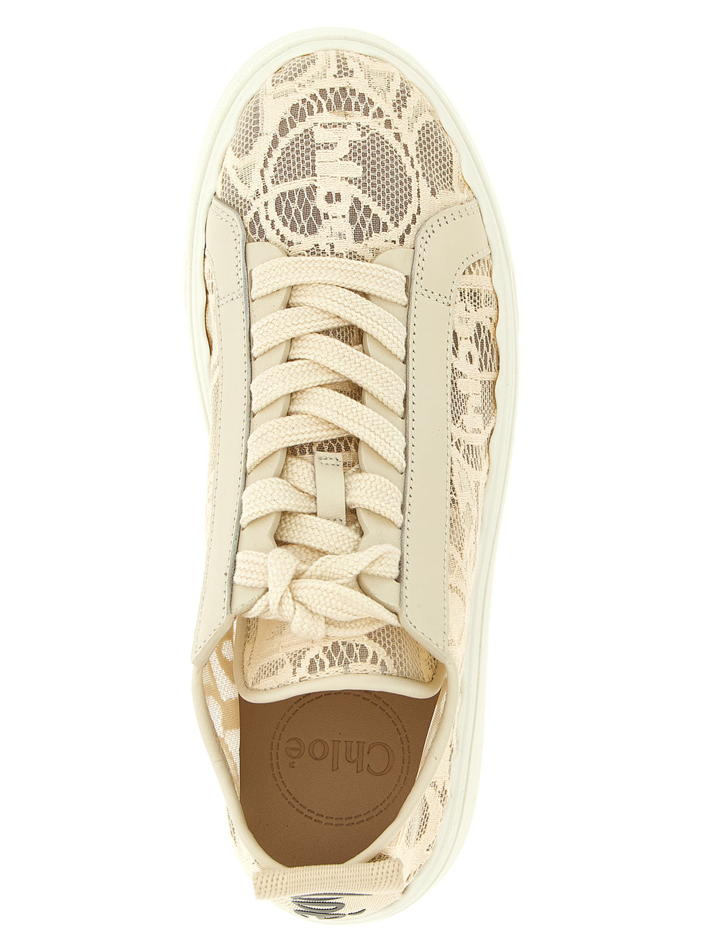 Beige Polyamide Low Top Sneakers