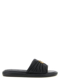Black Lambskin Slides