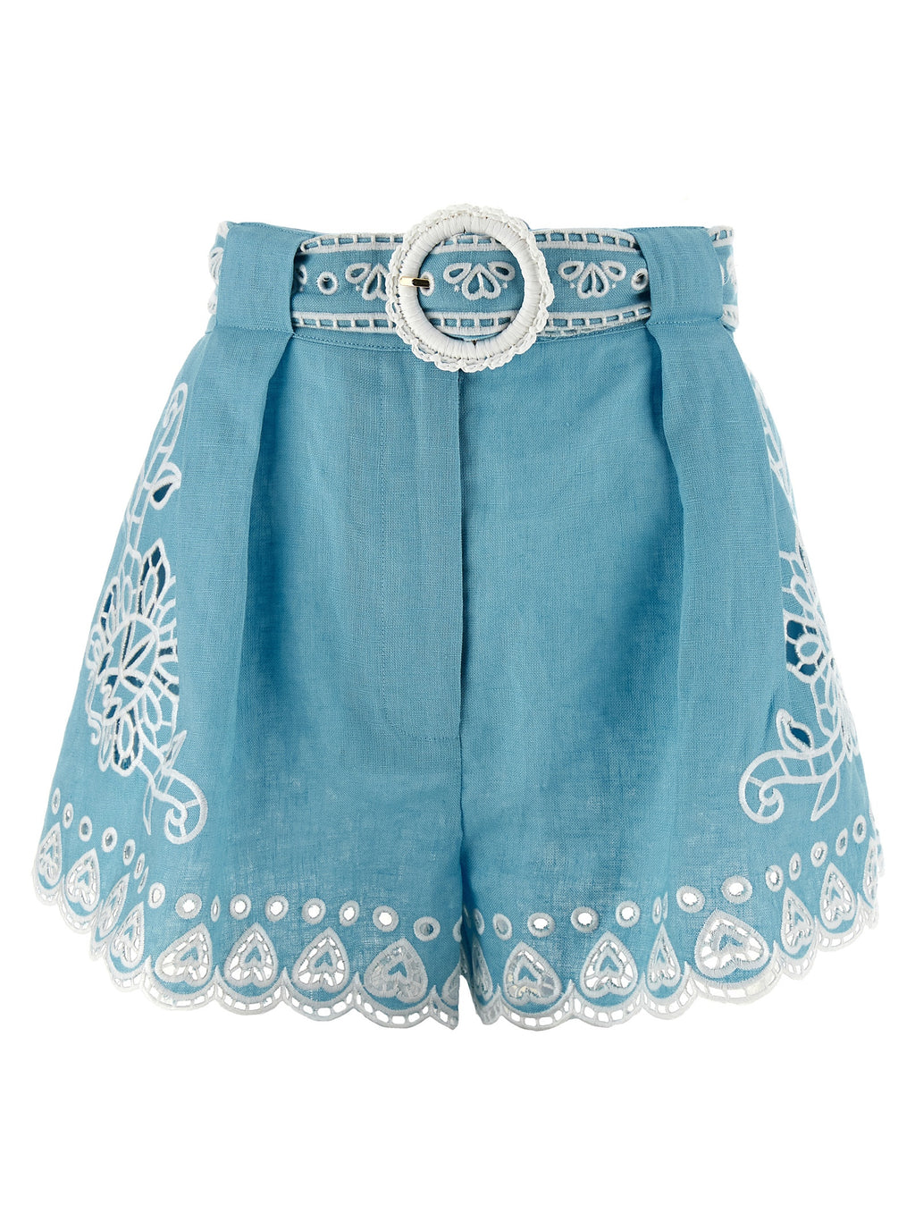 Blue Linen Bermuda Shorts