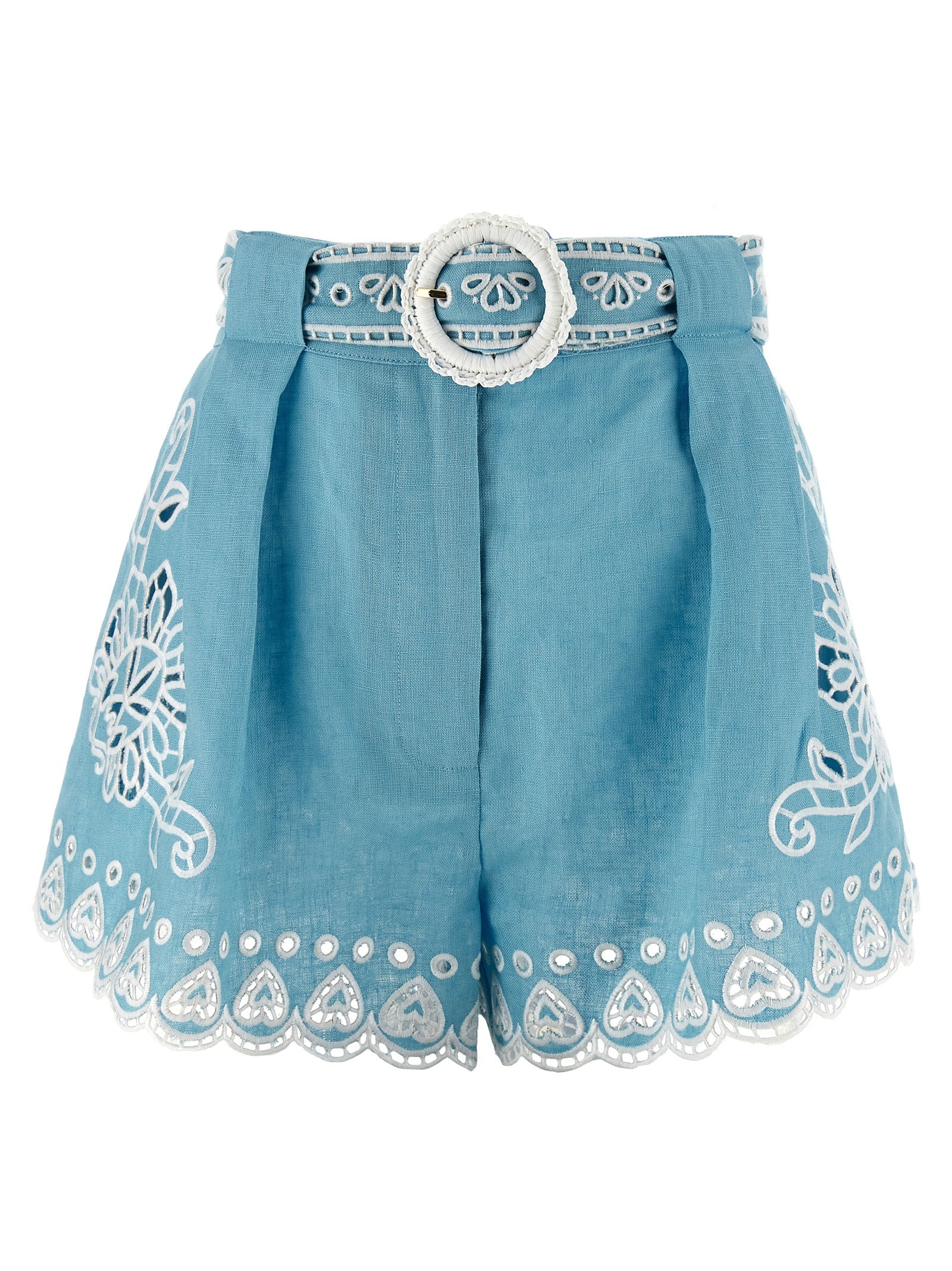 Blue Linen Bermuda Shorts